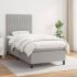 Pat box spring cu saltea, gri închis, 80x200 cm, textil GartenMobel Dekor