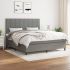 Pat box spring cu saltea, maro închis, 160x200 cm, textil GartenMobel Dekor