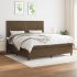 Pat continental cu saltea maro închis 180x200cm material textil GartenMobel Dekor