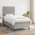 Pat continental cu saltea, gri deschis, 80x200 cm, textil GartenMobel Dekor