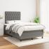 Pat box spring cu saltea, gri închis, 80x200 cm, textil GartenMobel Dekor