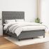 Pat box spring cu saltea, gri închis, 80x200 cm, textil GartenMobel Dekor
