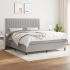 Pat box spring cu saltea, gri închis, 180x200 cm, textil GartenMobel Dekor