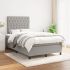 Pat continental cu saltea, gri deschis, 80x200 cm, textil GartenMobel Dekor