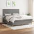 Pat box spring cu saltea, negru, 180x200 cm, catifea GartenMobel Dekor