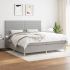 Pat continental cu saltea, gri deschis, 160x200 cm, textil GartenMobel Dekor