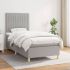 Pat box spring cu saltea, crem, 90x200 cm, textil GartenMobel Dekor
