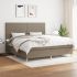 Pat box spring cu saltea, gri taupe, 140x200 cm, textil GartenMobel Dekor