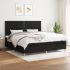 Pat box spring cu saltea, negru, 100x200 cm, textil GartenMobel Dekor