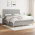 Pat continental cu saltea, gri deschis, 120x200 cm, textil GartenMobel Dekor