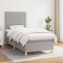 Pat box spring cu saltea, gri închis, 80x200 cm, textil GartenMobel Dekor