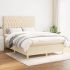 Pat box spring cu saltea, gri închis, 140x190 cm, textil GartenMobel Dekor
