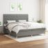 Pat box spring cu saltea, gri închis, 140x190 cm, textil GartenMobel Dekor
