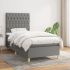 Pat box spring cu saltea, gri închis, 140x190 cm, textil GartenMobel Dekor
