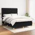 Pat box spring cu saltea, gri închis, 140x190 cm, textil GartenMobel Dekor