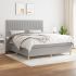 Pat continental cu saltea, crem, 180x200 cm, textil GartenMobel Dekor