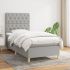 Pat box spring cu saltea, gri închis, 80x200 cm, textil GartenMobel Dekor