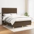 Pat box spring cu saltea, gri închis, 140x200 cm, textil GartenMobel Dekor