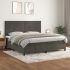 Pat box spring cu saltea, gri închis, 120x200 cm, catifea GartenMobel Dekor