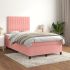 Pat box spring cu saltea, roz, 200x200 cm, catifea GartenMobel Dekor