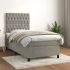 Pat box spring cu saltea, albastru închis, 100x200 cm, catifea GartenMobel Dekor