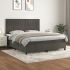Pat box spring cu saltea, gri deschis, 180x200 cm, catifea GartenMobel Dekor