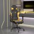 Scaun de gaming cu suport picioare, alb/roz, piele ecologică GartenMobel Dekor
