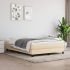 Pat box spring cu saltea, crem, 100x200 cm, textil GartenMobel Dekor