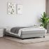 Pat box spring cu saltea, gri deschis, 200x200 cm, textil GartenMobel Dekor
