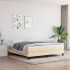 Pat box spring cu saltea, crem, 100x200 cm, textil GartenMobel Dekor