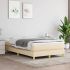 Pat box spring cu saltea, crem, 90x200 cm, textil GartenMobel Dekor