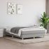 Pat box spring cu saltea, gri taupe, 90x200 cm, textil GartenMobel Dekor