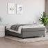 Pat box spring cu saltea, gri închis, 200x200 cm, textil GartenMobel Dekor