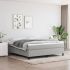 Pat box spring cu saltea, gri deschis, 200x200 cm, textil GartenMobel Dekor