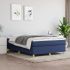 Pat box spring cu saltea, albastru, 90x200 cm, textil GartenMobel Dekor