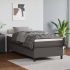 Pat box spring cu saltea, gri, 100x200 cm, piele ecologică GartenMobel Dekor