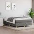 Pat box spring cu saltea, gri închis, 90x200 cm, textil GartenMobel Dekor