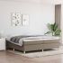 Pat box spring cu saltea, crem, 200x200 cm, textil GartenMobel Dekor