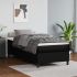 Pat box spring cu saltea, gri, 90x190 cm, piele ecologică GartenMobel Dekor