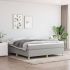 Pat box spring cu saltea, gri deschis, 90x200 cm, textil GartenMobel Dekor