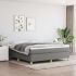 Pat box spring cu saltea, crem, 160x200 cm, material textil GartenMobel Dekor