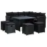 Set mobilier de grădină cu perne, 6 piese, gri, poliratan GartenMobel Dekor