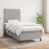 Pat box spring cu saltea, gri deschis, 200x200 cm, textil GartenMobel Dekor