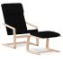 Scaun de relaxare cu taburet, negru, textil GartenMobel Dekor