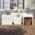 Set cutii de grădină, 4 piese, gri, lemn masiv de pin GartenMobel Dekor