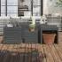 Set cutii de grădină, 4 piese, gri, lemn masiv de pin GartenMobel Dekor