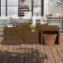 Set cutii de grădină, 4 piese, gri, lemn masiv de pin GartenMobel Dekor
