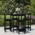 Set mobilier bar de grădină, 5 piese, negru, lemn masiv de pin GartenMobel Dekor