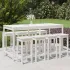 Set bar de grădină, 9 piese, alb, lemn masiv de pin GartenMobel Dekor