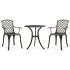 Set mobilier bistro, 3 piese, negru, aluminiu turnat GartenMobel Dekor